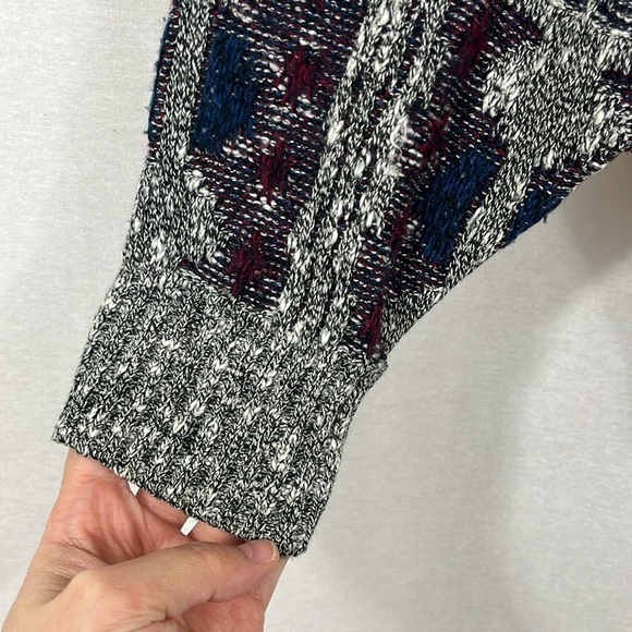 Method Vintage Crew Neck Geo Print Gray Blue Pullover Sweater Mens Size Large - Picture 4 of 9